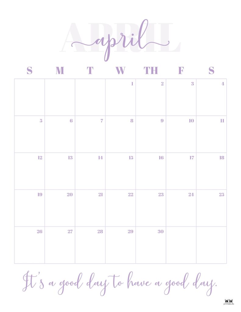 April 2026 Calendars - 123 FREE Printables 130 Printable-April-2026-Calendar-Style-13
