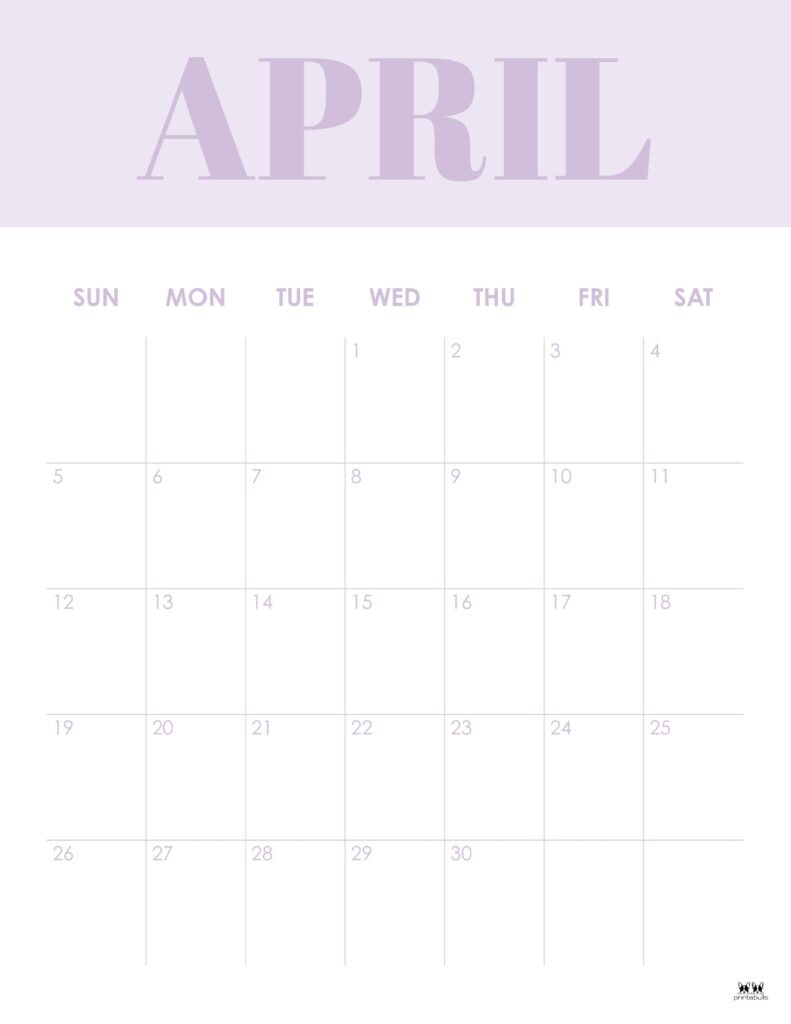 April 2026 Calendars - 123 FREE Printables 133 Printable-April-2026-Calendar-Style-16