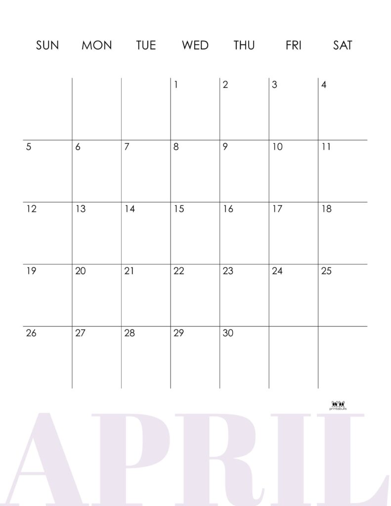 April 2026 Calendars - 123 FREE Printables 134 Printable-April-2026-Calendar-Style-17