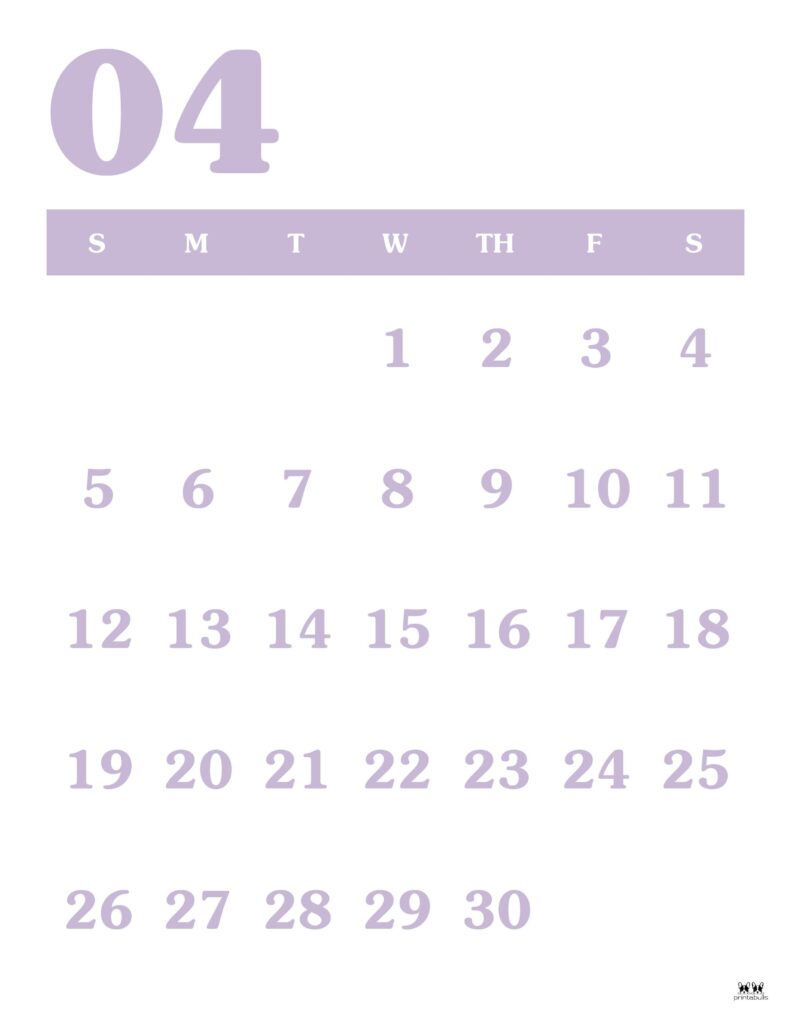 April 2026 Calendars - 123 FREE Printables 216 Printable-April-2026-Calendar-Style-40