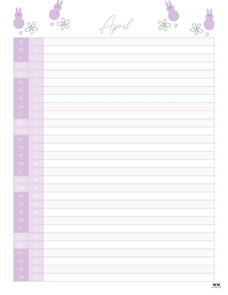 April 2026 Calendars - 123 FREE Printables 210 Printable-April-2026-Calendar-Style-42