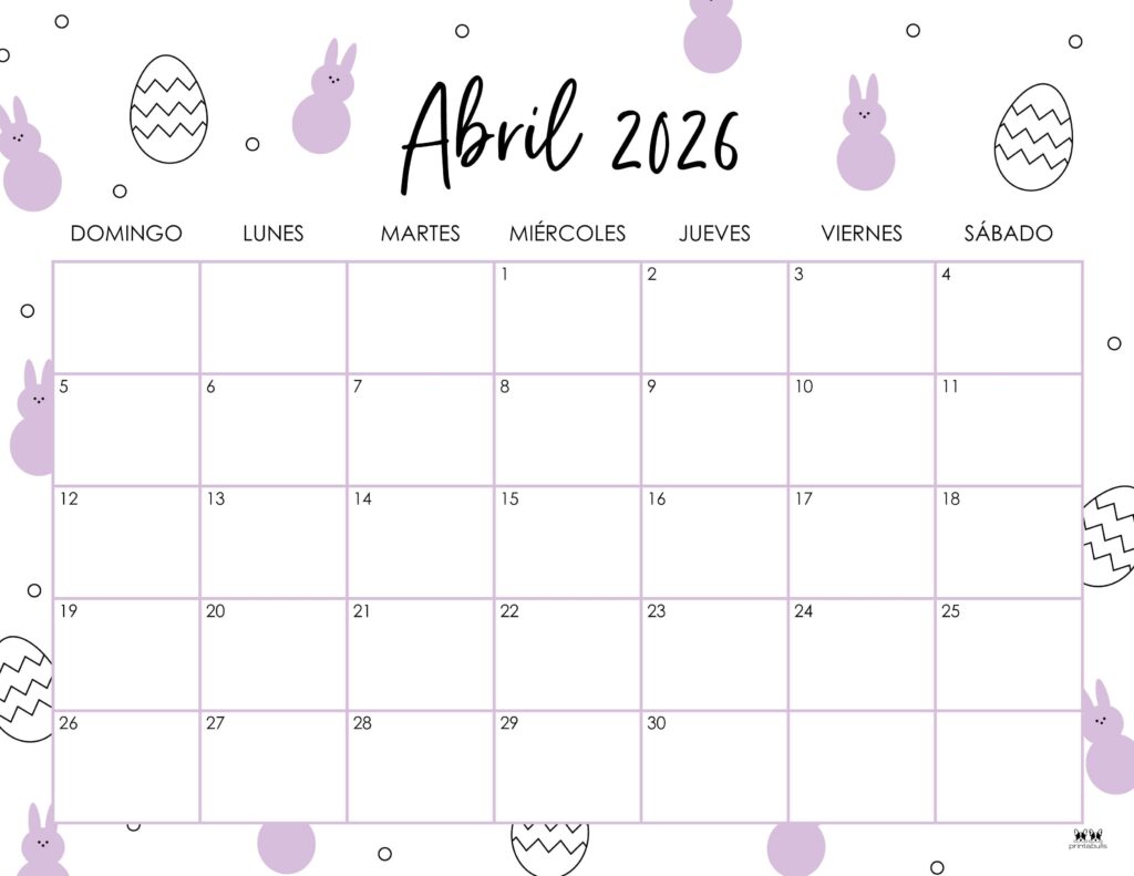 April 2026 Calendars - 123 FREE Printables 245 Printable-April-2026-Calendar-Style-48
