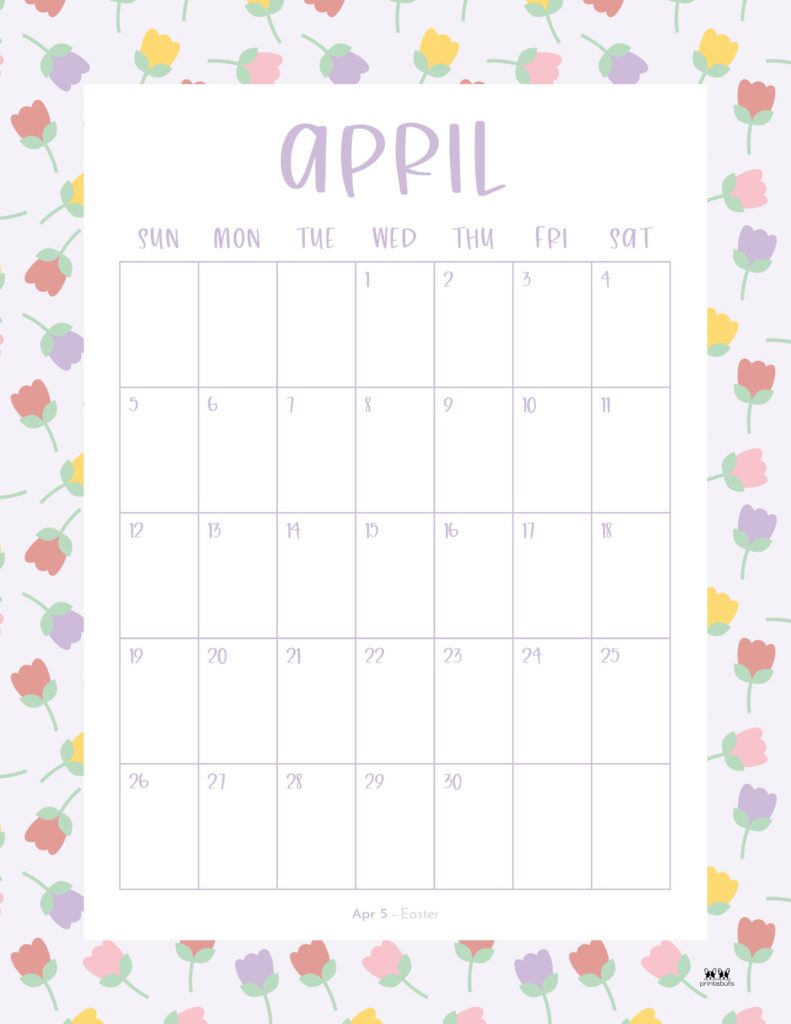 April 2026 Calendars - 123 FREE Printables 150 Printable-April-2026-Calendar-Style-54