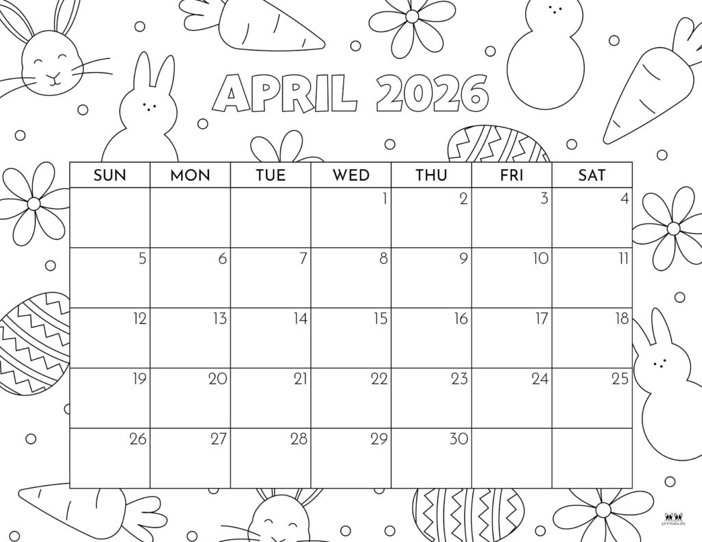 April 2026 Calendars - 123 FREE Printables 236 Printable-April-2026-Calendar-Style-59