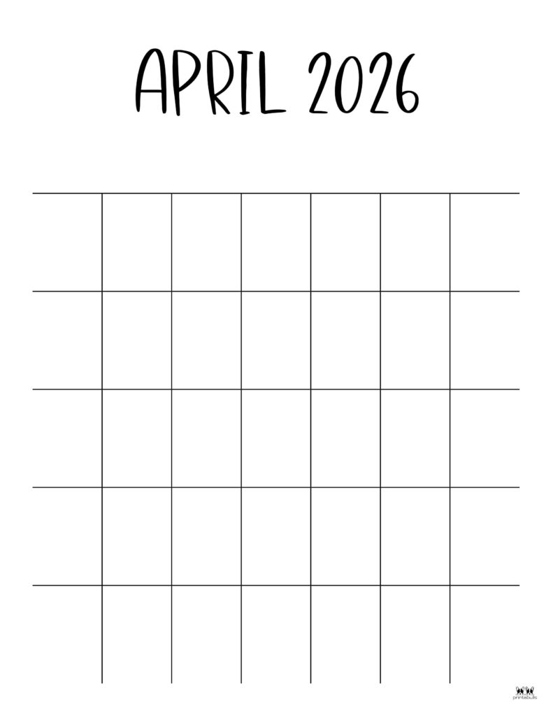 April 2026 Calendars - 123 FREE Printables 152 Printable-April-2026-Calendar-Style-71