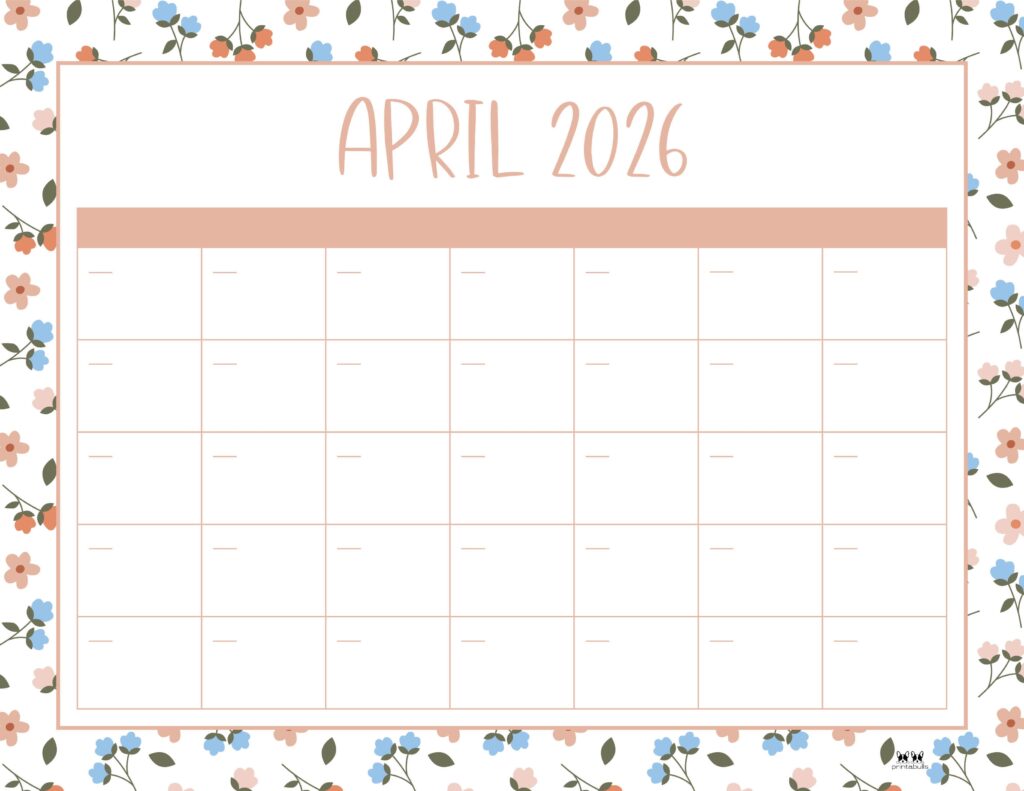 April 2026 Calendars - 123 FREE Printables 154 Printable-April-2026-Calendar-Style-73