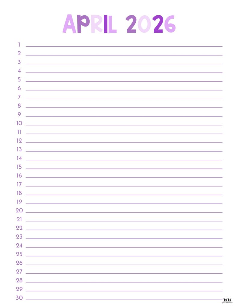April 2026 Calendars - 123 FREE Printables 207 Printable-April-2026-Calendar-Style-74