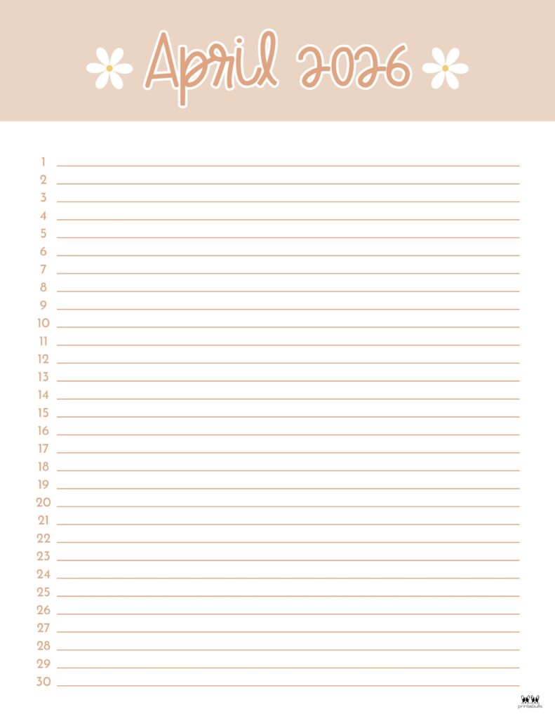 April 2026 Calendars - 123 FREE Printables 209 Printable-April-2026-Calendar-Style-76