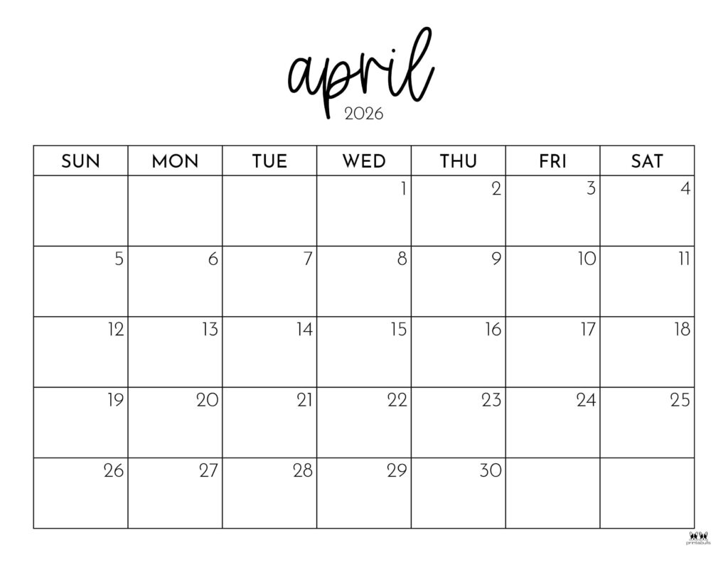 April 2026 Calendars - 123 FREE Printables 142 Printable-April-2026-Calendar-Style-79
