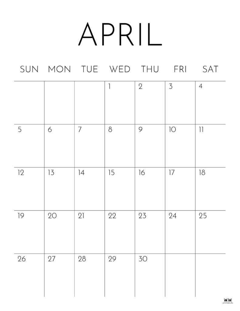 April 2026 Calendars - 123 FREE Printables 143 Printable-April-2026-Calendar-Style-80