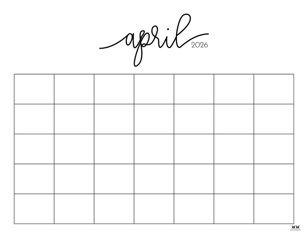 April 2026 Calendars - 123 FREE Printables 155 Printable-April-2026-Calendar-Style-81