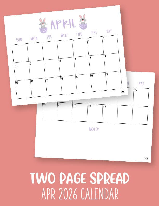 April 2026 Calendars - 123 FREE Printables 224 Printable-April-2026-Calendar-Style-86