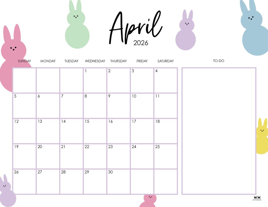 April 2026 Calendars - 123 FREE Printables 172 Printable-April-2026-Calendar-Style-95