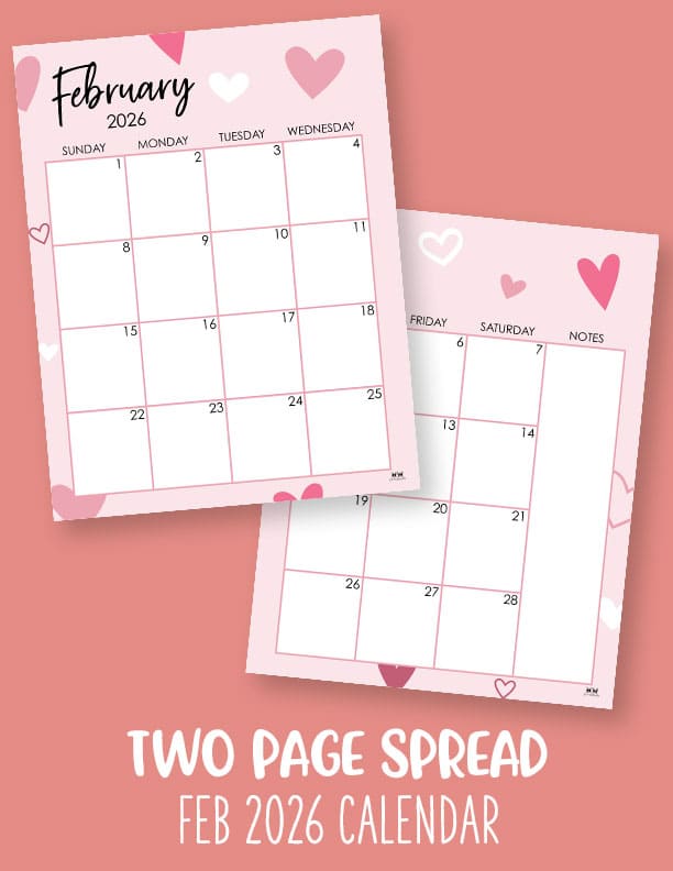 February 2026 Calendars - 123 FREE Printables 226 Printable-February-2026-Calendar-Style-103