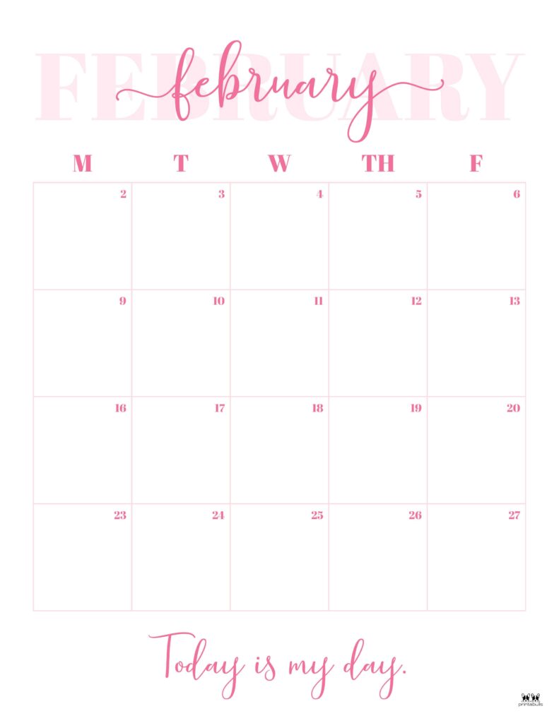 February 2026 Calendars - 123 FREE Printables 196 Printable-February-2026-Calendar-Style-113