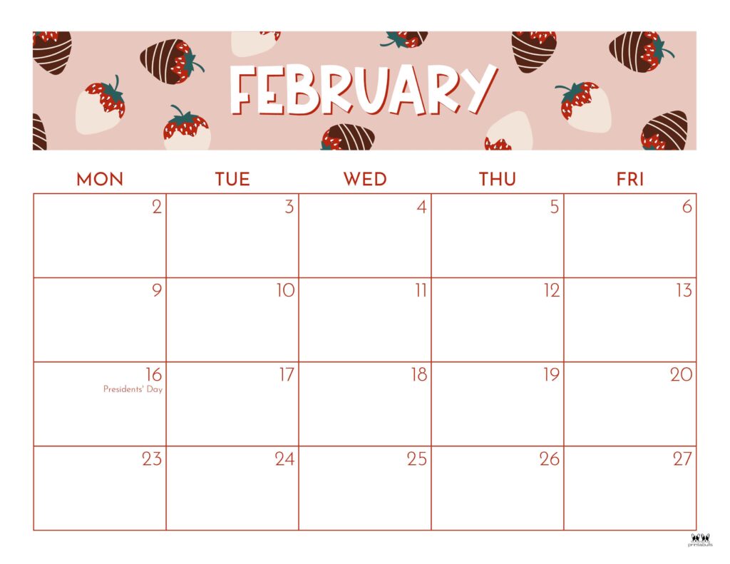 February 2026 Calendars - 123 FREE Printables 200 Printable-February-2026-Calendar-Style-117