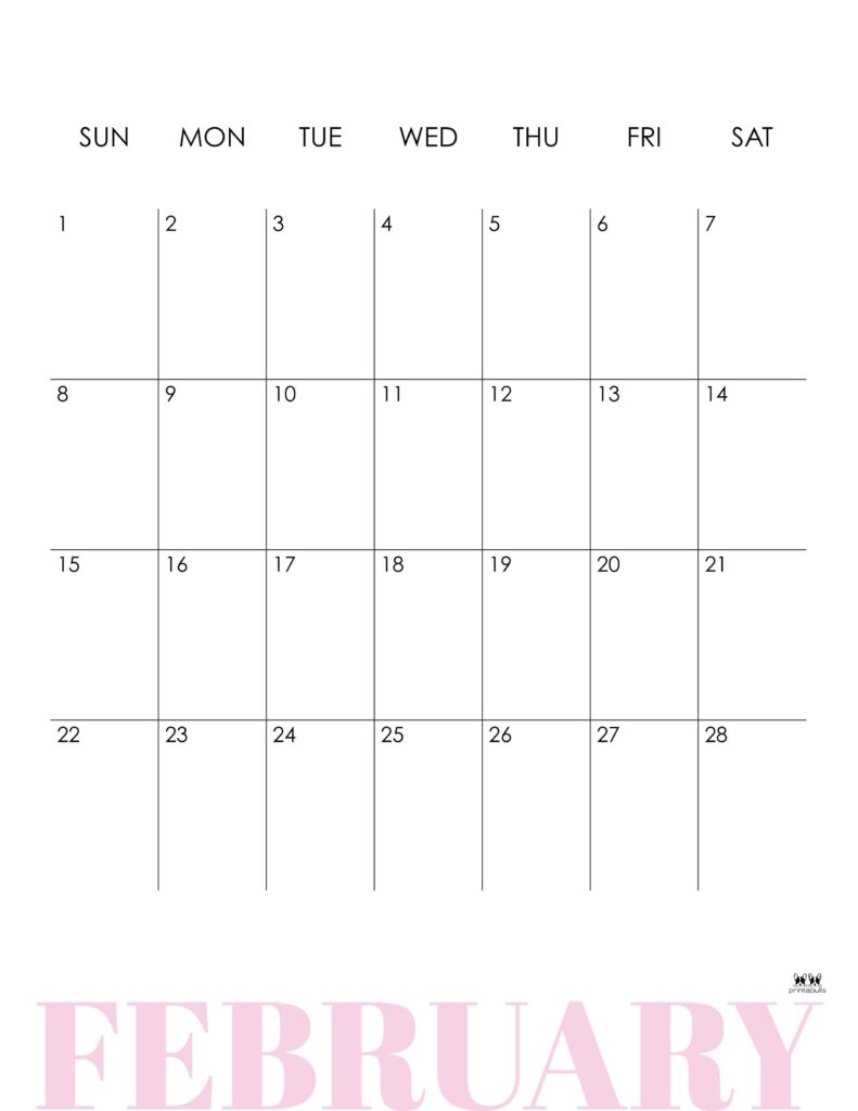 February 2026 Calendars - 123 FREE Printables 134 Printable-February-2026-Calendar-Style-17