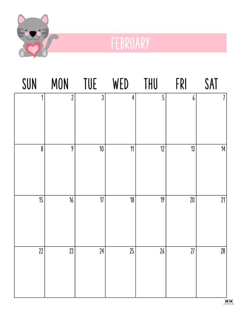 February 2026 Calendars - 123 FREE Printables 135 Printable-February-2026-Calendar-Style-18