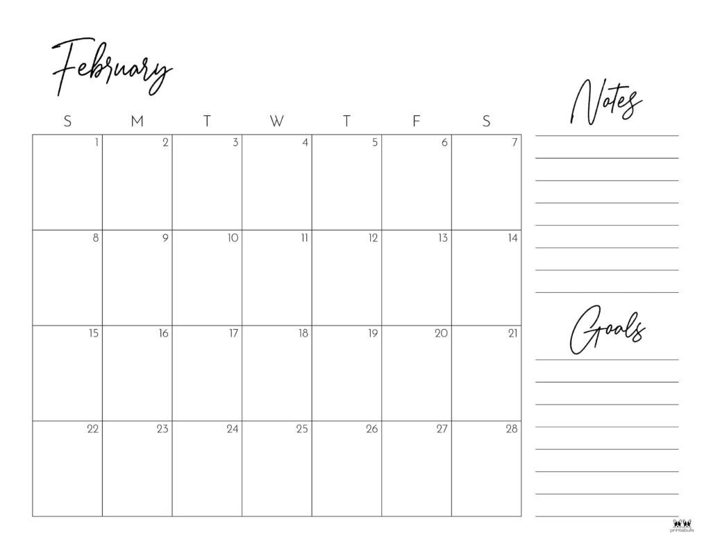 February 2026 Calendars - 123 FREE Printables 162 Printable-February-2026-Calendar-Style-19