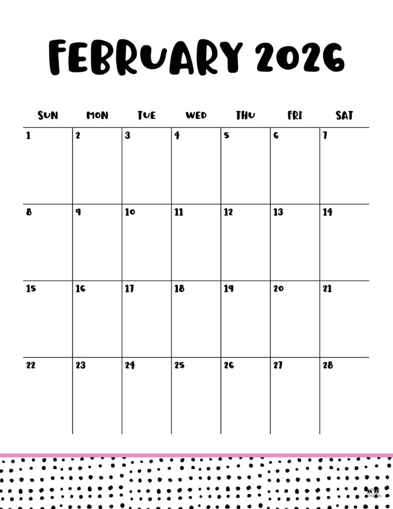 February 2026 Calendars - 123 FREE Printables 139 Printable-February-2026-Calendar-Style-23
