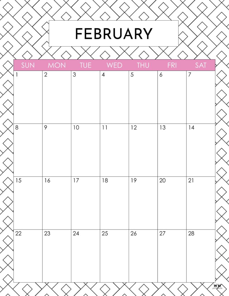 February 2026 Calendars - 123 FREE Printables 141 Printable-February-2026-Calendar-Style-25