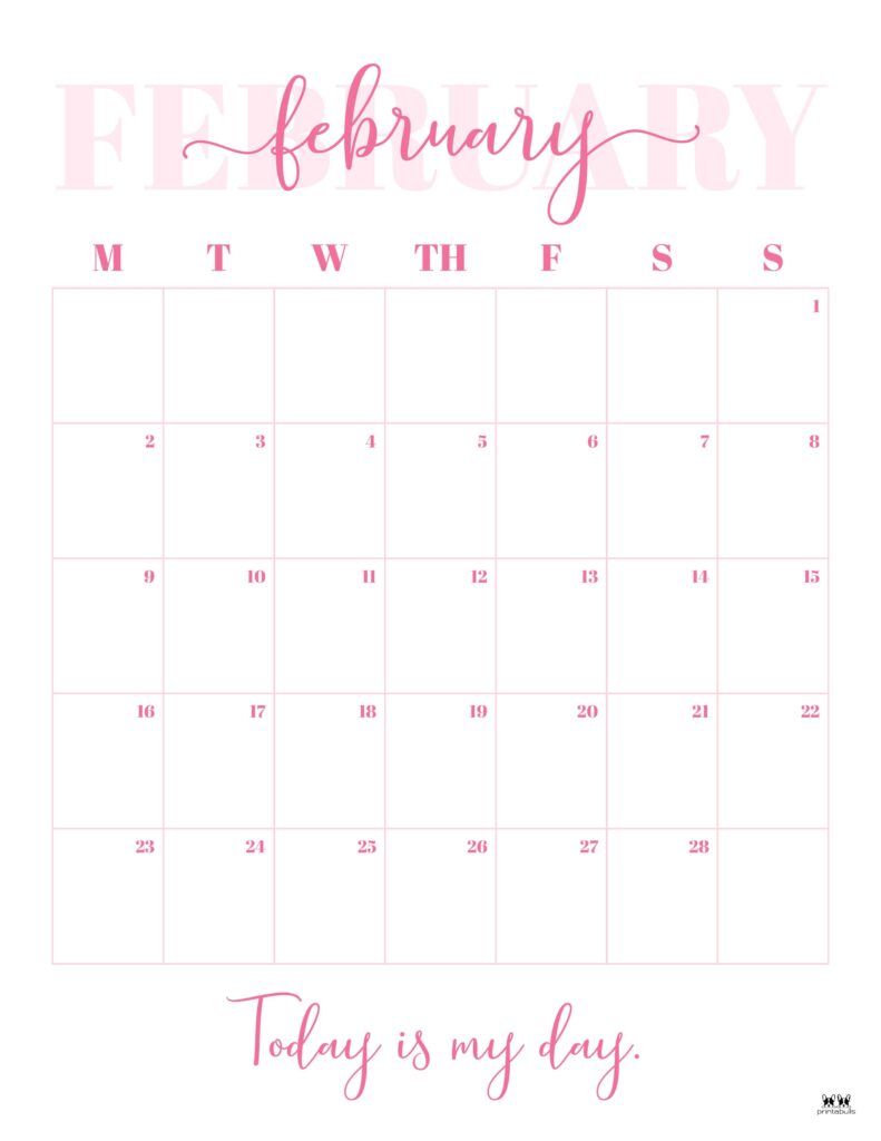 February 2026 Calendars - 123 FREE Printables 189 Printable-February-2026-Calendar-Style-32