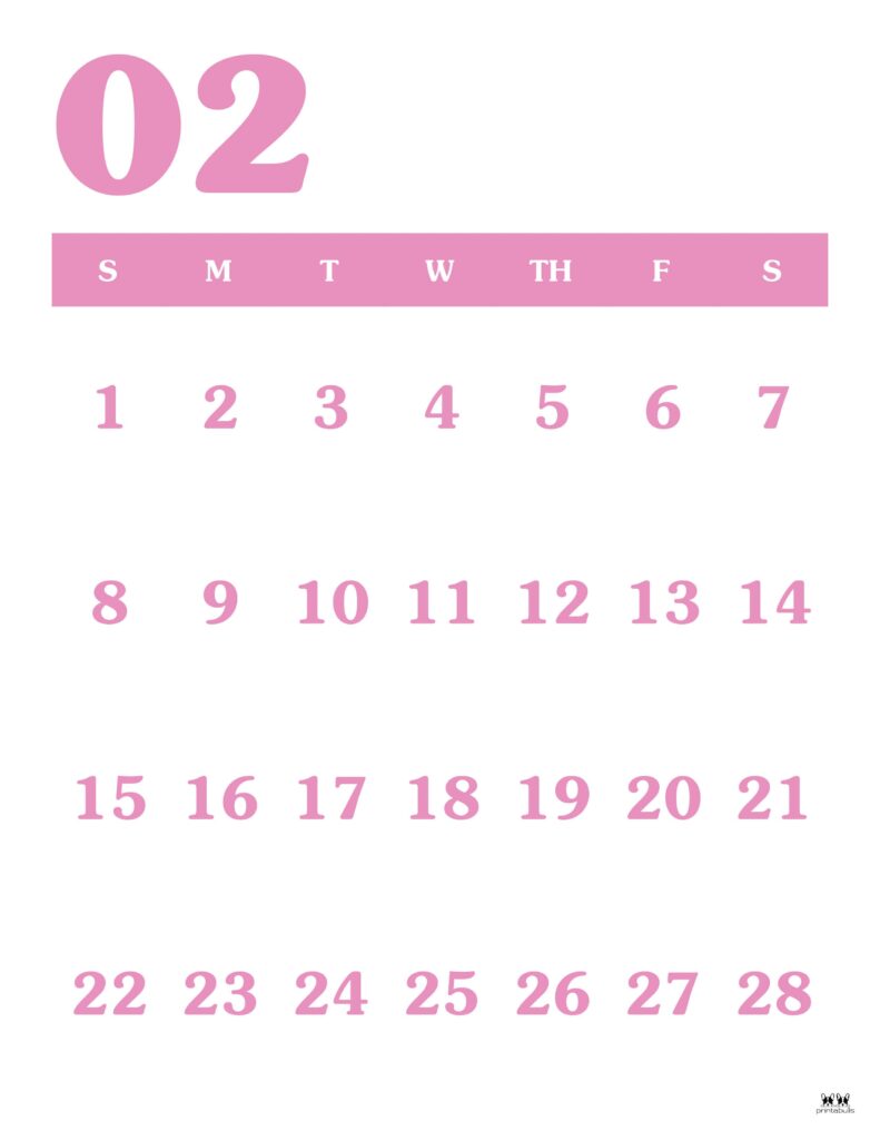 February 2026 Calendars - 123 FREE Printables 216 Printable-February-2026-Calendar-Style-40