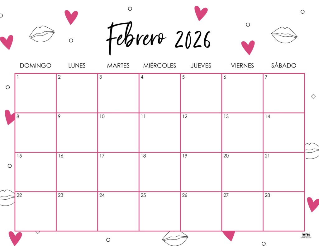 February 2026 Calendars - 123 FREE Printables 245 Printable-February-2026-Calendar-Style-48
