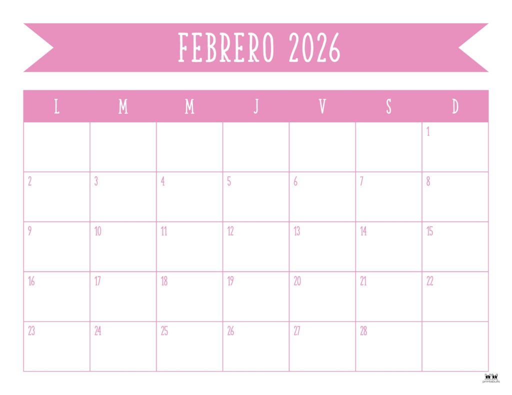 February 2026 Calendars - 123 FREE Printables 247 Printable-February-2026-Calendar-Style-50