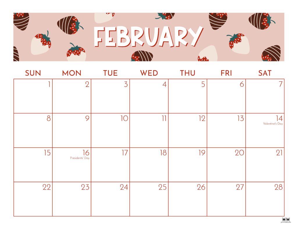 February 2026 Calendars - 123 FREE Printables 148 Printable-February-2026-Calendar-Style-52