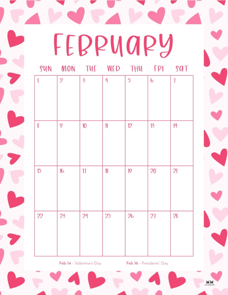 February 2026 Calendars - 123 FREE Printables 150 Printable-February-2026-Calendar-Style-54