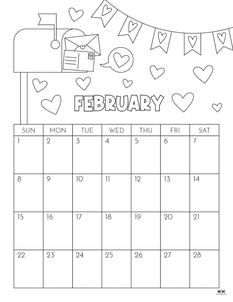 February 2026 Calendars - 123 FREE Printables 235 Printable-February-2026-Calendar-Style-58