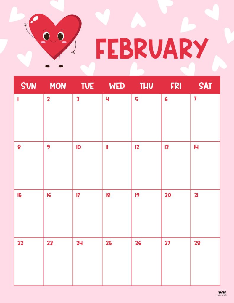 February 2026 Calendars - 123 FREE Printables 239 Printable-February-2026-Calendar-Style-61