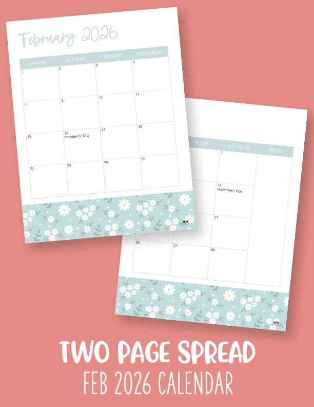 February 2026 Calendars - 123 FREE Printables 220 Printable-February-2026-Calendar-Style-67