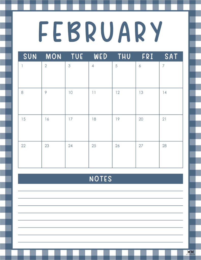 February 2026 Calendars - 123 FREE Printables 163 Printable-February-2026-Calendar-Style-69