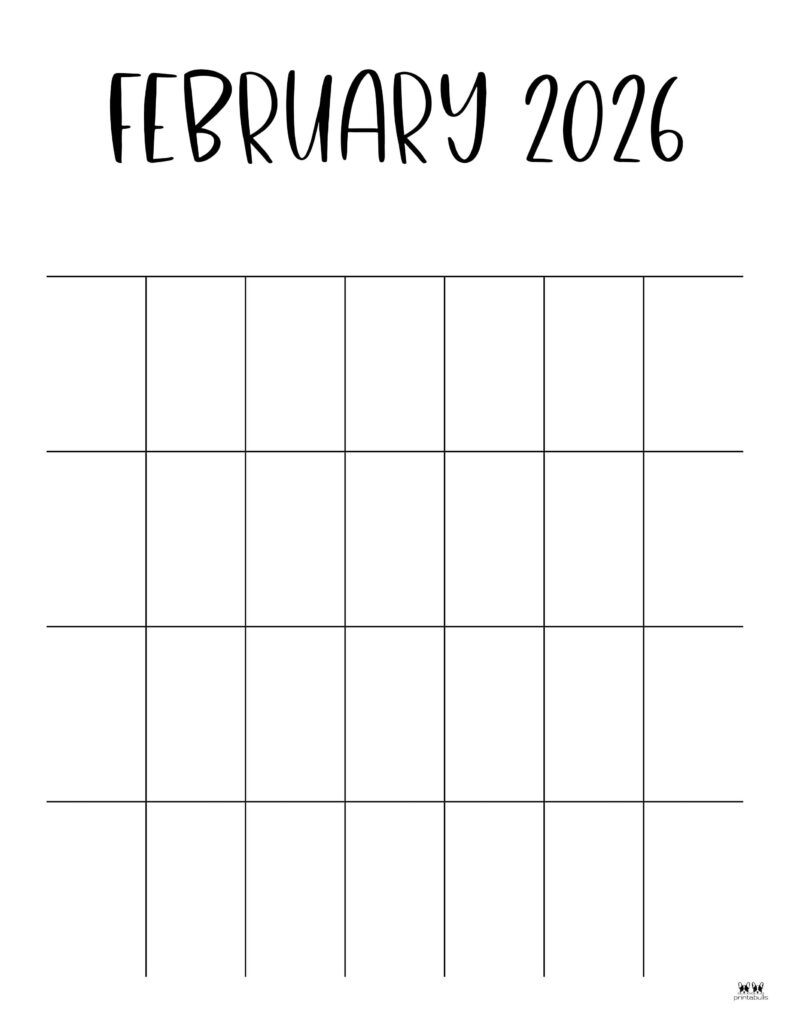 February 2026 Calendars - 123 FREE Printables 152 Printable-February-2026-Calendar-Style-71