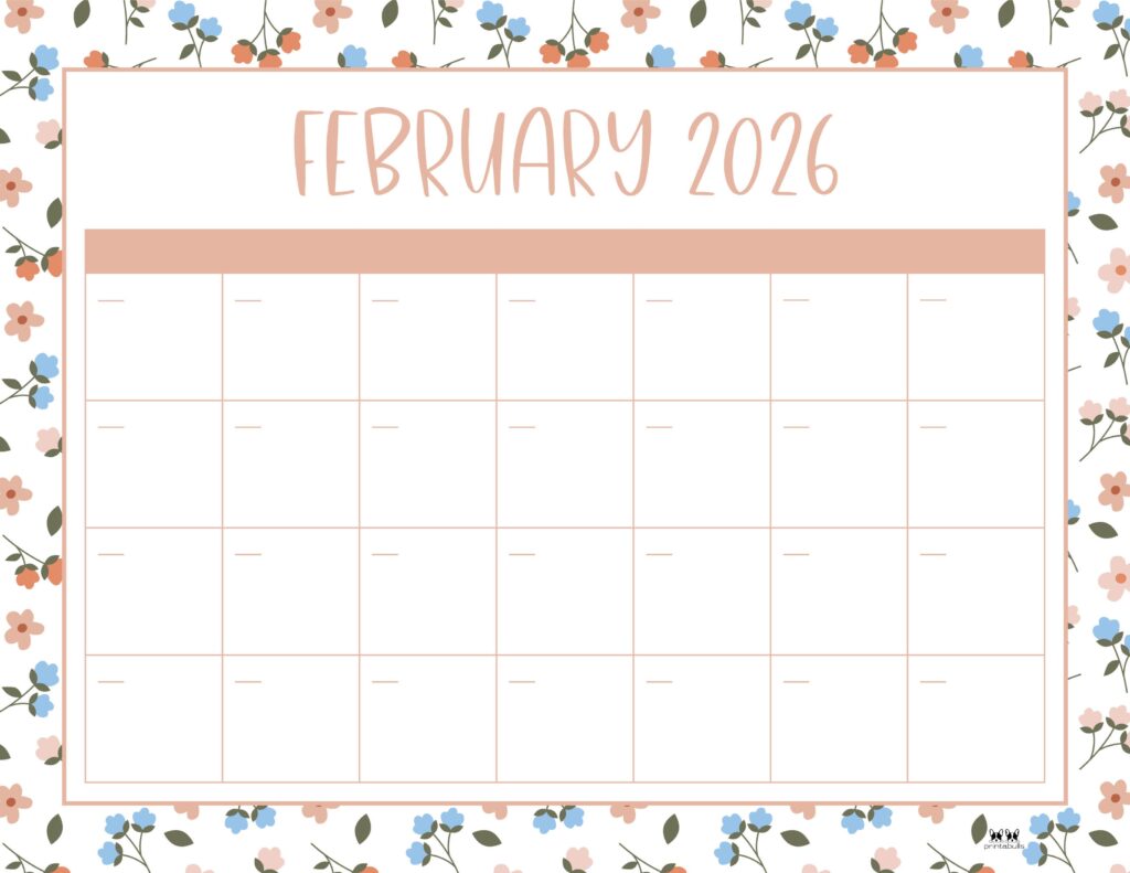 February 2026 Calendars - 123 FREE Printables 154 Printable-February-2026-Calendar-Style-73