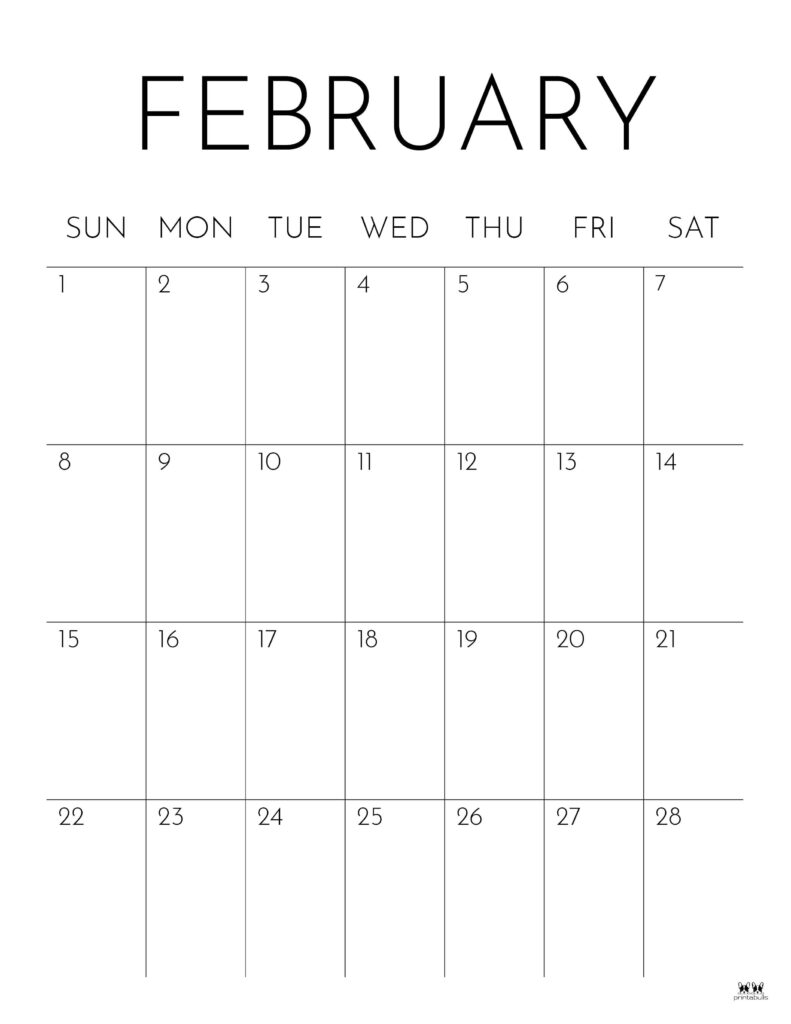 February 2026 Calendars - 123 FREE Printables 143 Printable-February-2026-Calendar-Style-80