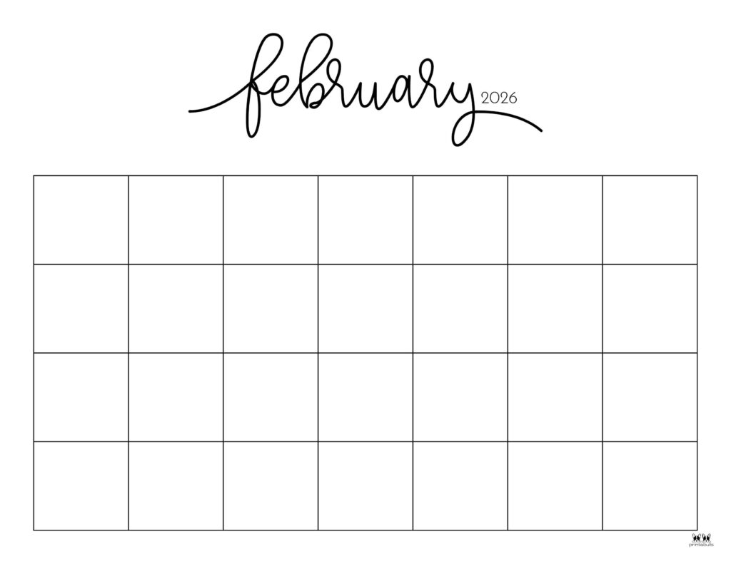 February 2026 Calendars - 123 FREE Printables 155 Printable-February-2026-Calendar-Style-81