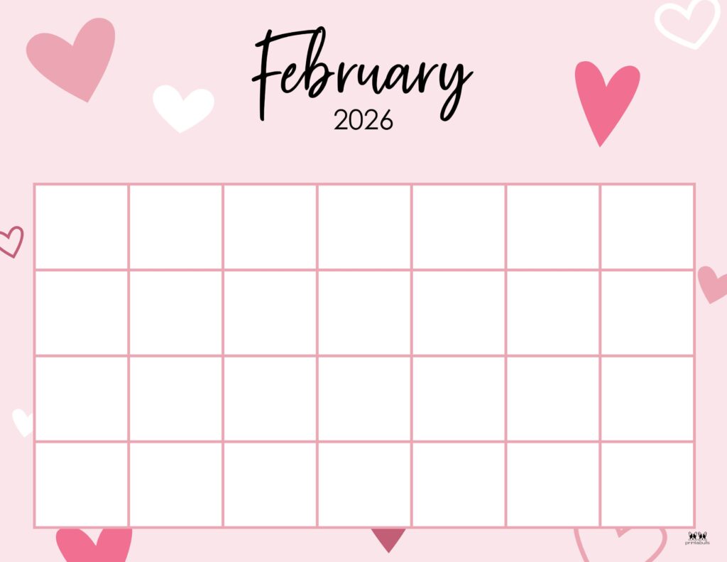 February 2026 Calendars - 123 FREE Printables 156 Printable-February-2026-Calendar-Style-82