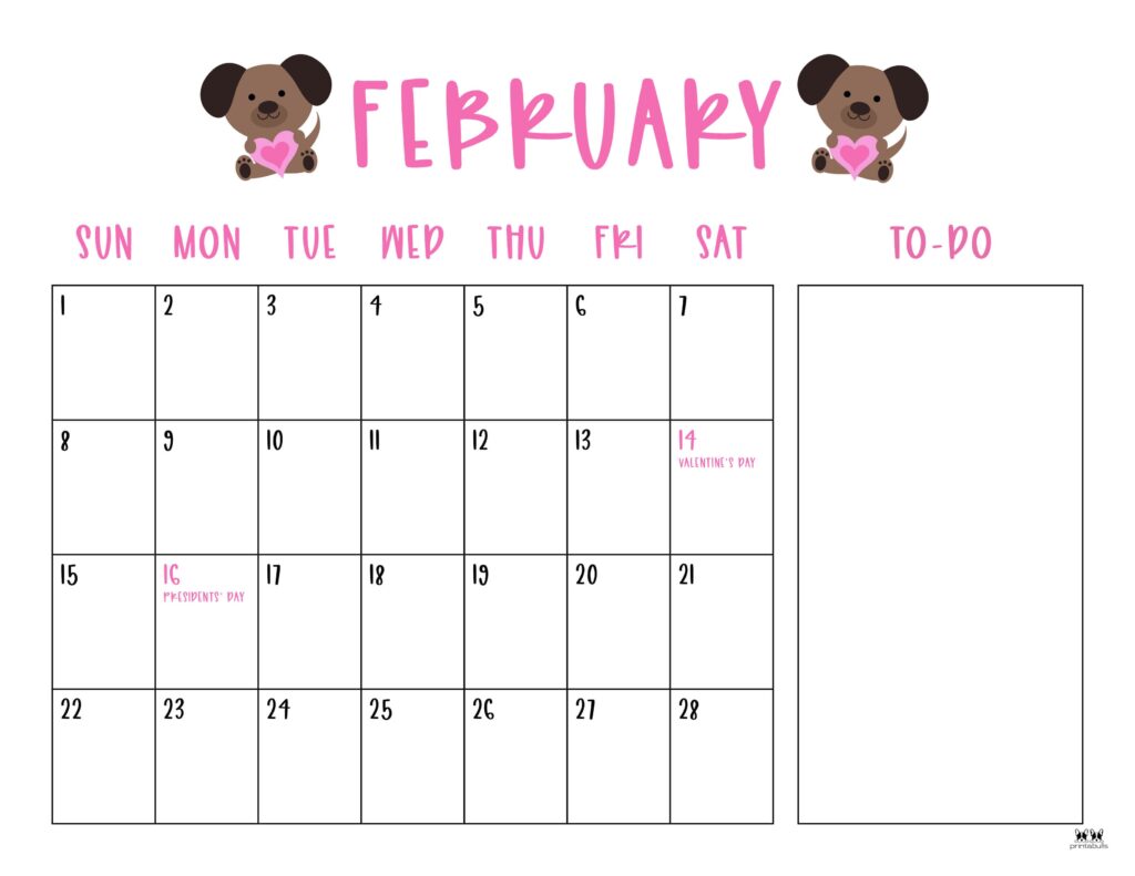 February 2026 Calendars - 123 FREE Printables 173 Printable-February-2026-Calendar-Style-96