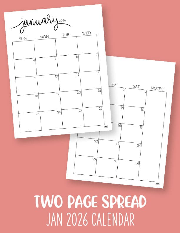 January 2026 Calendars - 123 FREE Printables 225 Printable-January-2026-Calendar-Style-102