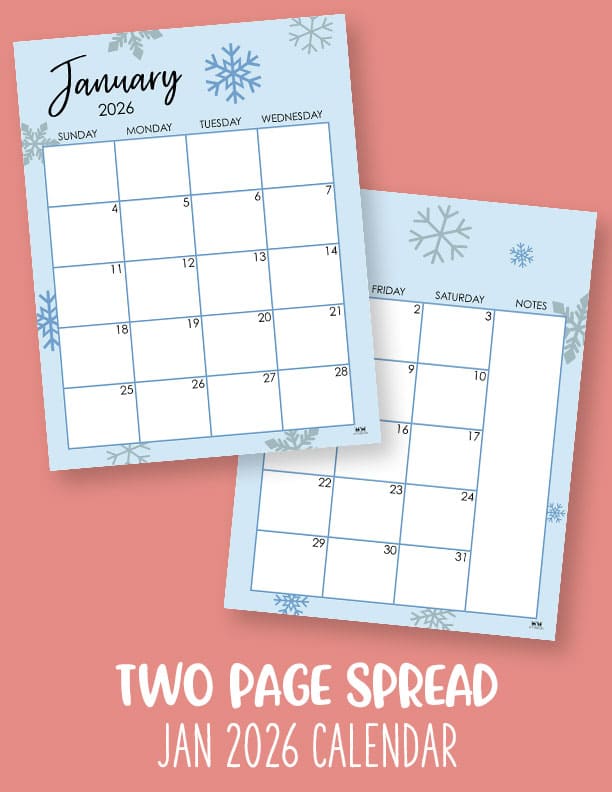 January 2026 Calendars - 123 FREE Printables 226 Printable-January-2026-Calendar-Style-103