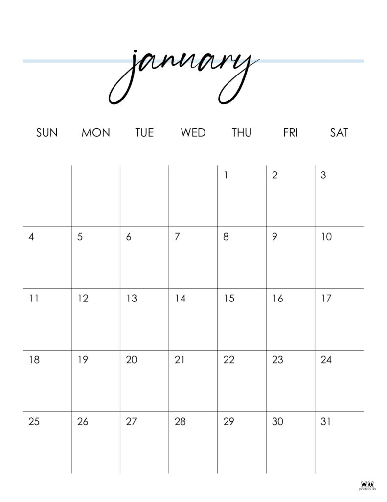 January 2026 Calendars - 123 FREE Printables 128 Printable-January-2026-Calendar-Style-11