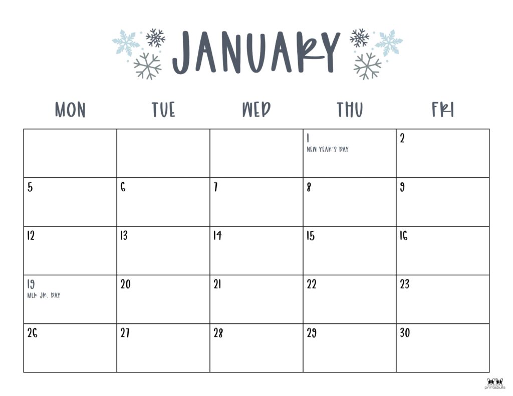 January 2026 Calendars - 123 FREE Printables 193 Printable-January-2026-Calendar-Style-110