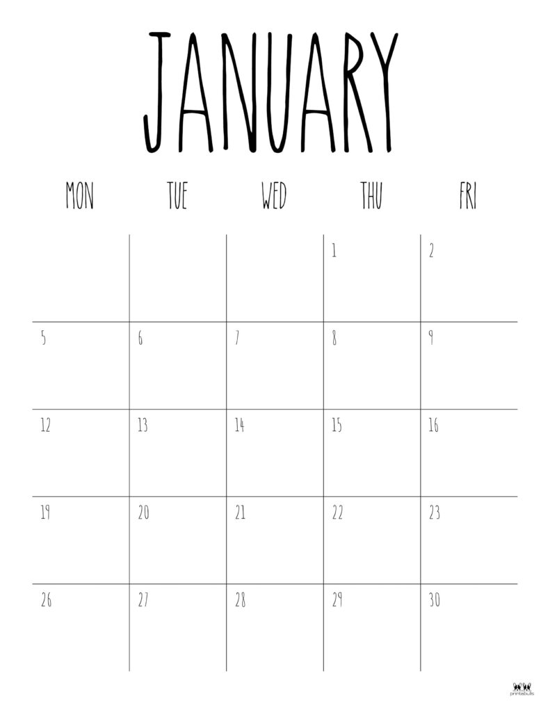 January 2026 Calendars - 123 FREE Printables 197 Printable-January-2026-Calendar-Style-114