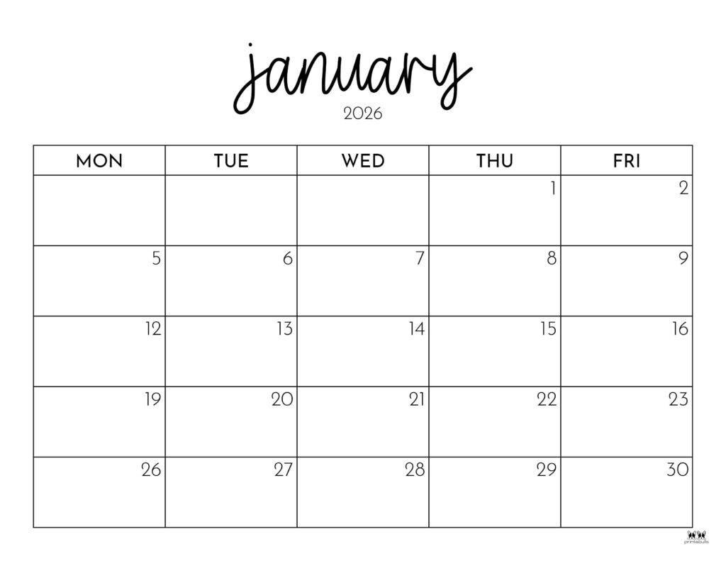 January 2026 Calendars - 123 FREE Printables 199 Printable-January-2026-Calendar-Style-116