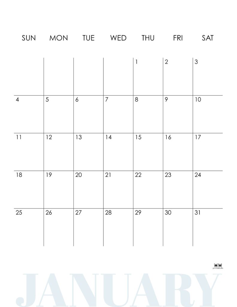 January 2026 Calendars - 123 FREE Printables 134 Printable-January-2026-Calendar-Style-17