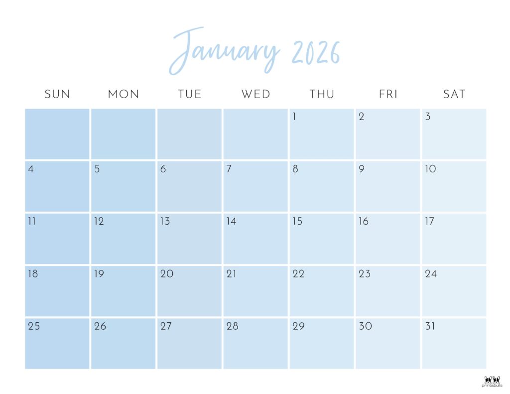 January 2026 Calendars - 123 FREE Printables 140 Printable-January-2026-Calendar-Style-24