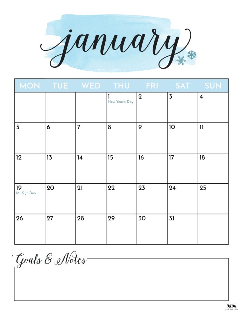 January 2026 Calendars - 123 FREE Printables 185 Printable-January-2026-Calendar-Style-28